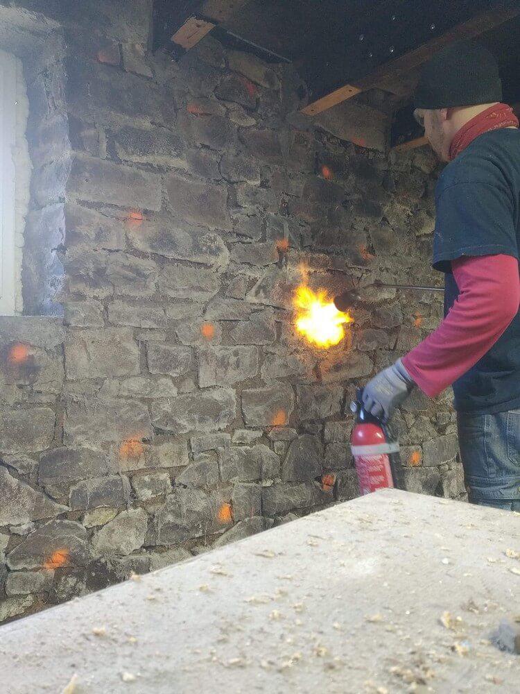 Brûlage des parties infectées