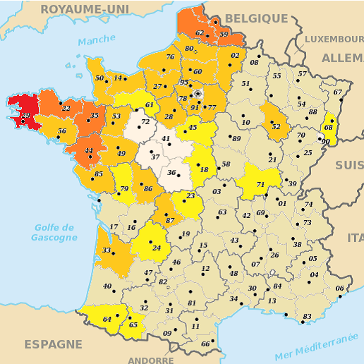 Où trouve-t-on de la mérule en France ?