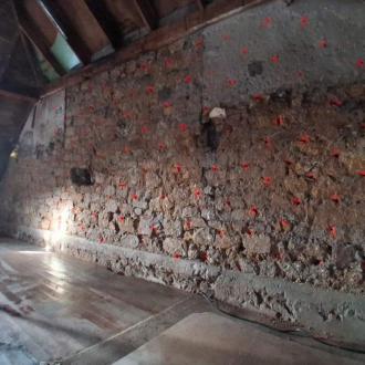 Traitement de la mérule sur mur